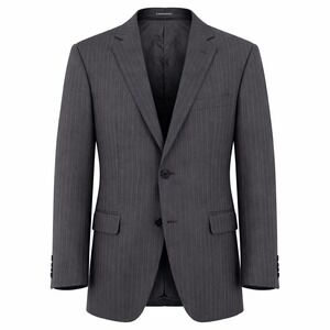 Hugo Boss Mens Grey Pinstripe Two Button Blazer Jacket Lithuania Double Vented